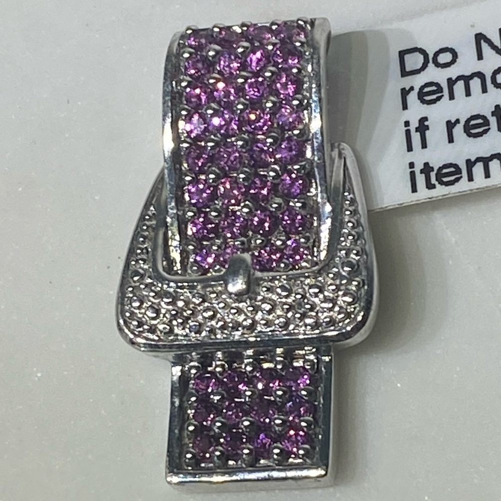 Gems TV pink sapphire sterling pendant belt buckle